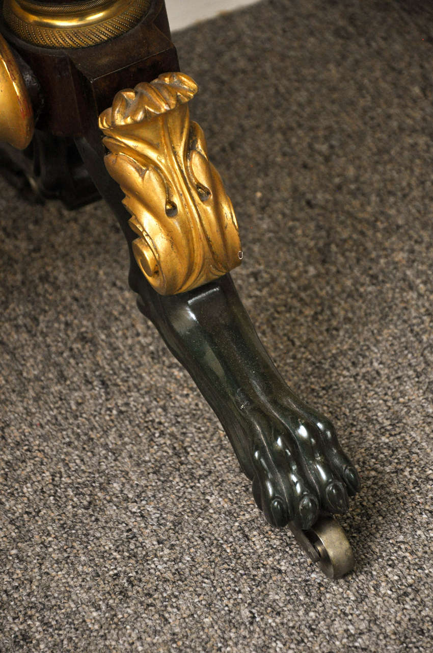 Gilt New York Light Burl Ashwood Card Table, circa 1820