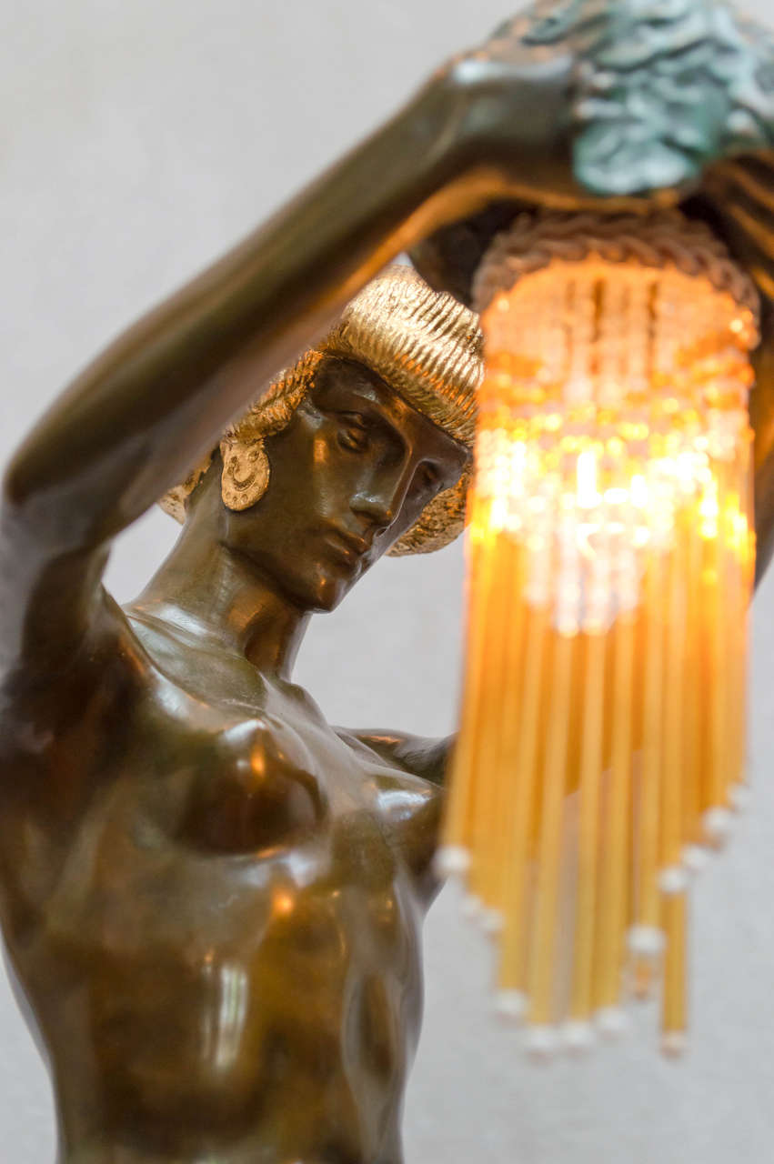 Bronze Lamp of Delilah, Secessionist Period In Excellent Condition In Petaluma, CA