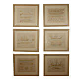 6 French Sailboat Prints c.1885