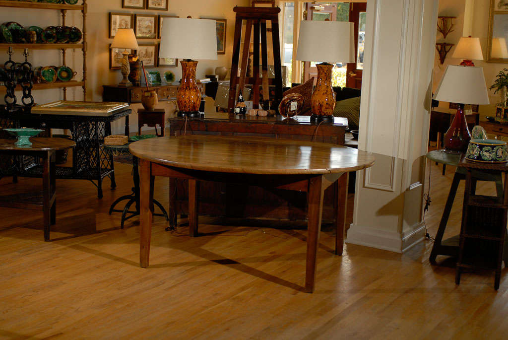 19th Century French Walnut Drop-Leaf Table