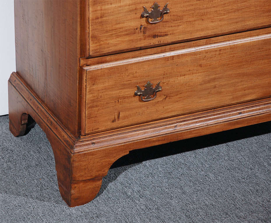 18th Century and Earlier 18THC NEW ENGLAND TALL CHEST W/ GREAT CUT OUTS