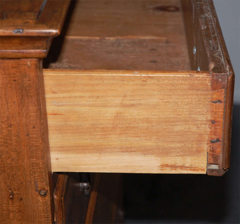 18THC NEW ENGLAND TALL CHEST W/ GREAT CUT OUTS 1