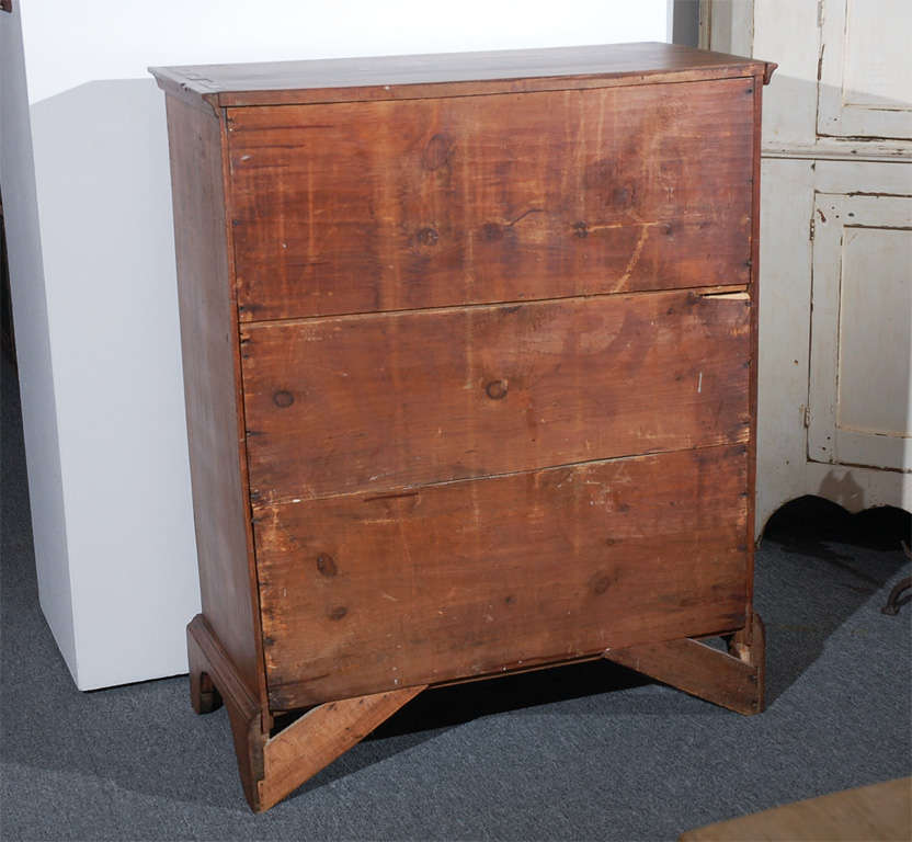 18THC NEW ENGLAND TALL CHEST W/ GREAT CUT OUTS 3