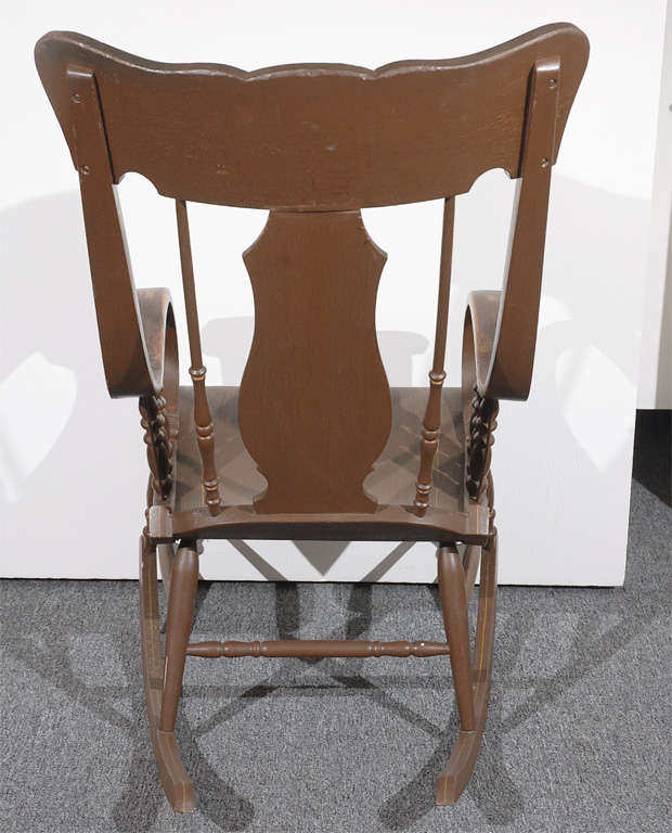 19th Century FANTASTIC 19THC ORIGINAL PAINTED BOSTON ROCKING CHAIR FROM  PA.