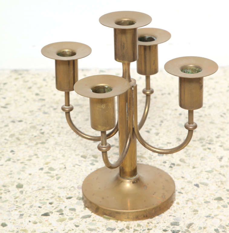 Brass Tommi Parzinger Candle Holders
