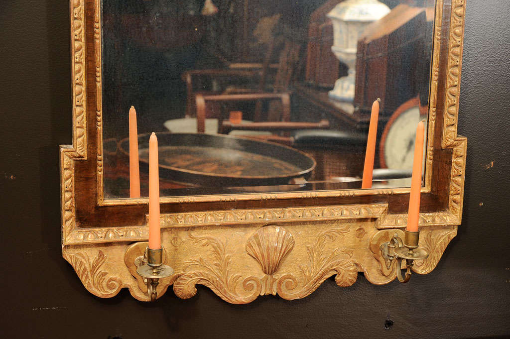 English Fine George II Parcel-Gilt Mirror