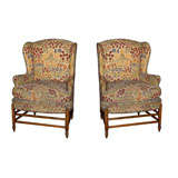 Pair of  Provincial Wing Chairs by Don Rousseau