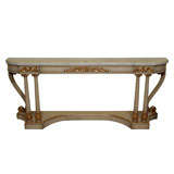 French Marble Top Painted Console Table