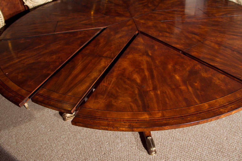 attrib Theodore Alexander Metamorphic Circular Dining Room Table In Excellent Condition In Stamford, CT
