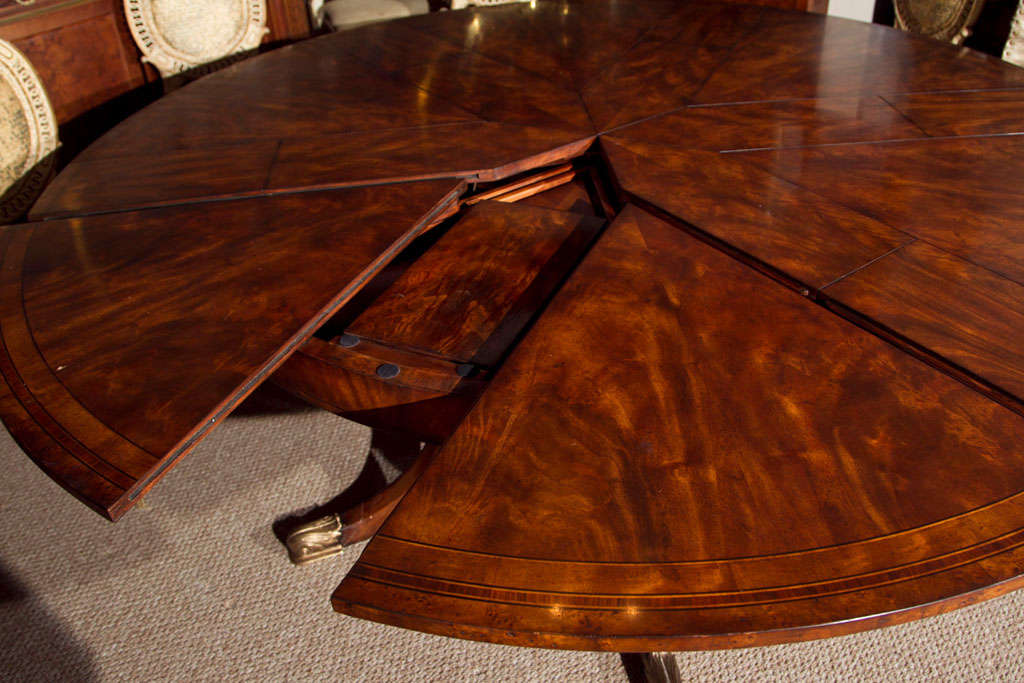 Wood attrib Theodore Alexander Metamorphic Circular Dining Room Table
