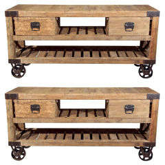 Industrial Wood Console