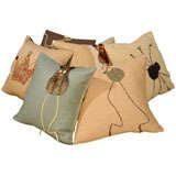 Hand-appliqued down pillows