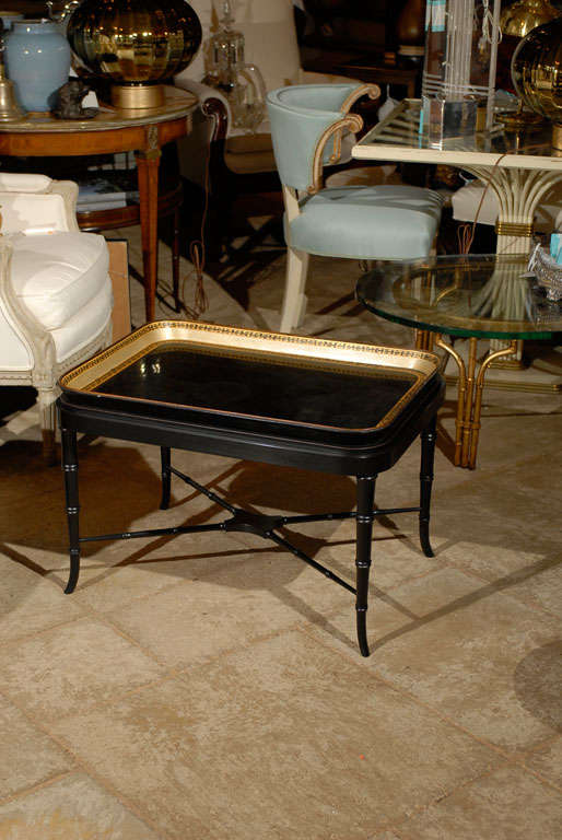 19thc Paper Mache Tray On Custom Stand