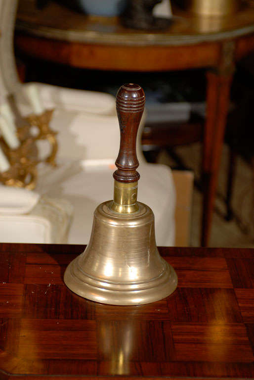LARGE BRASS BELL WITH WOODEN HANDLE For Sale at 1stDibs large brass