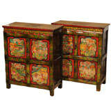 Pair of Painted Tibetan Chests