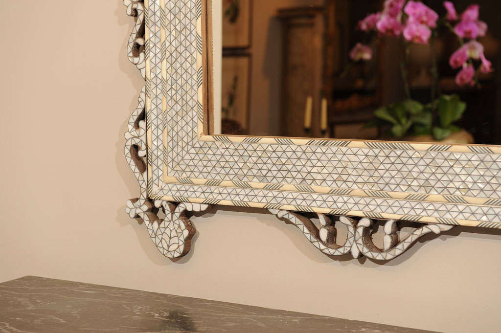 Mother-of-Pearl Hand Carved Inlaid Moroccan Mirror
