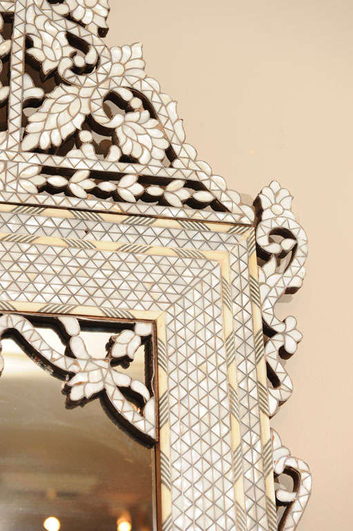 Hand Carved Inlaid Moroccan Mirror 4