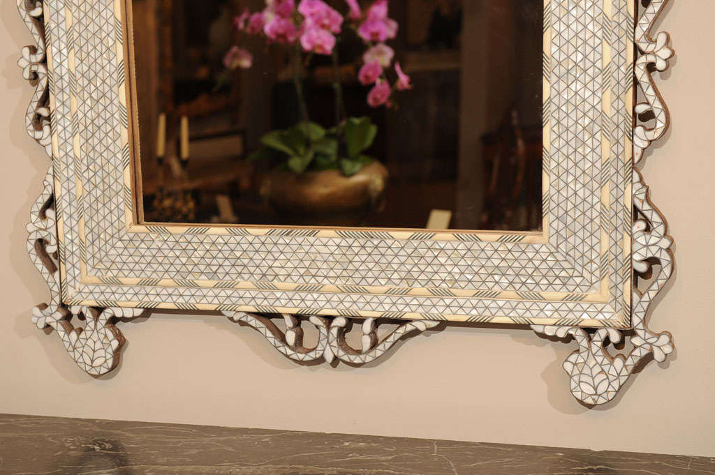 Hand Carved Inlaid Moroccan Mirror 5