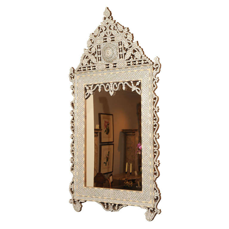 Hand Carved Inlaid Moroccan Mirror