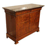 Louis Philippe Beautifully Burled Walnut Four Drawer Commode