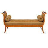 19th Century Biedermeier Fruitwood and Ebonized Settee