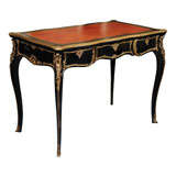 Louis XV Style Ebonized and Bronze Gilt Mounted Bureau Plat