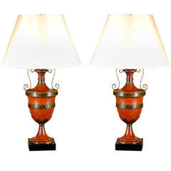 Wooden Urn Lamps