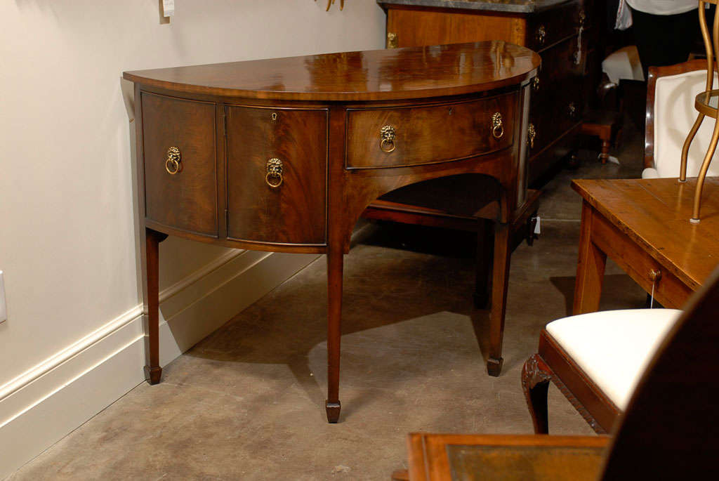 English Mahogany Demi Lune Sideboard/Brandy Board