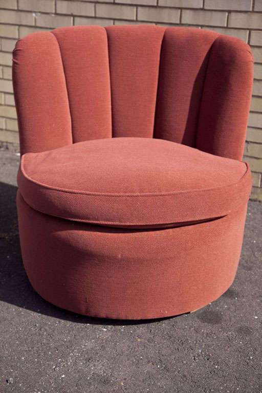Mid-20th Century Deco  Armless  Swivel Shadow Chairs