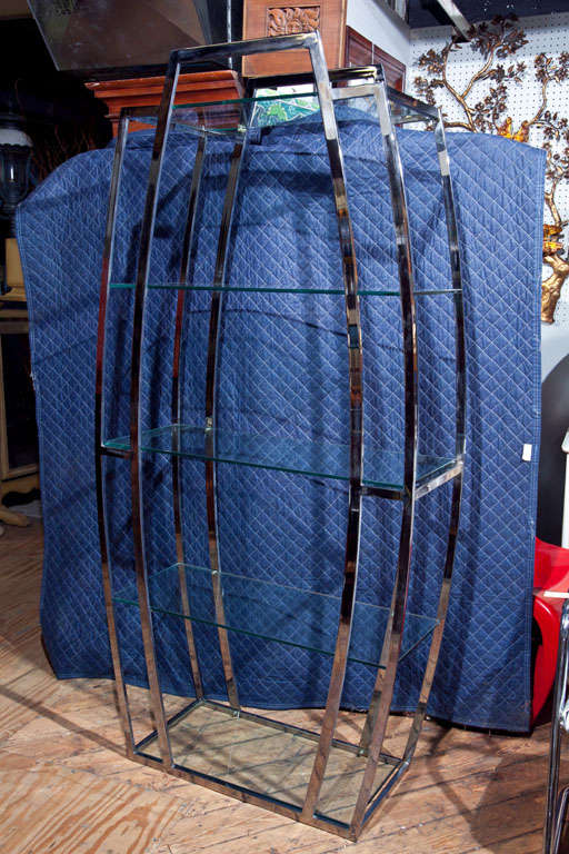 Chrome and Glass Etagere by John Vesey
