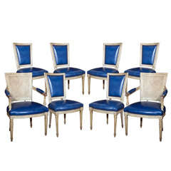 Set  Of 4  Jansen  Side & 2 Arm Chairs-french Made