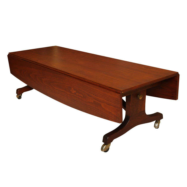 Exceptional Walnut Convertible Coffee Dining Table