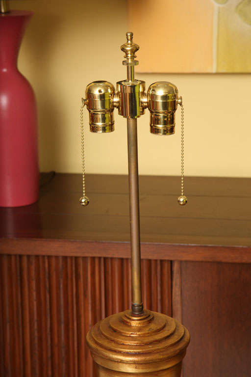 Tall James Mont Gold Leaf Table Lamps 2
