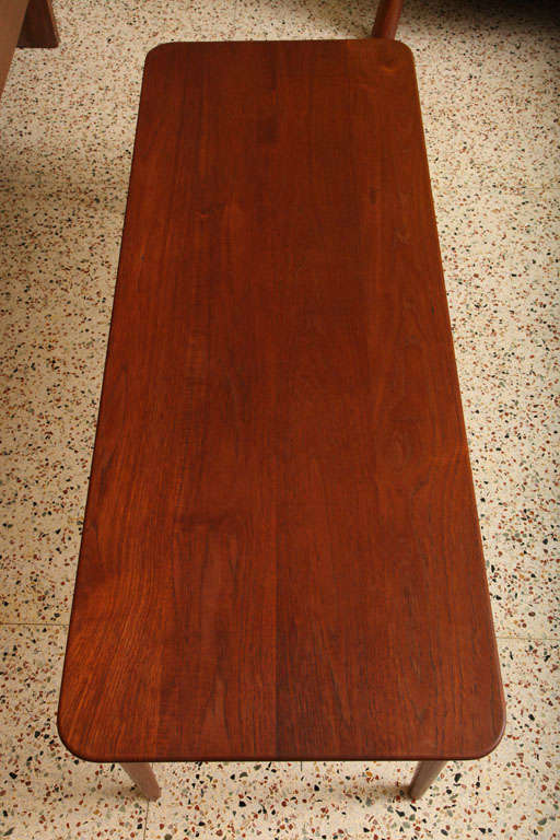 Exceptional 1950s Danish Modern Solid Teak Longboard Coffee Table In Good Condition In Miami, FL