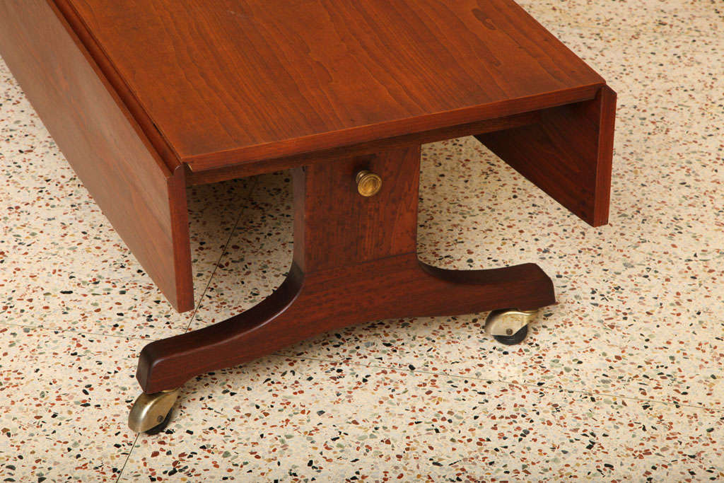 Exceptional Walnut Convertible Coffee Dining Table at 1stdibs