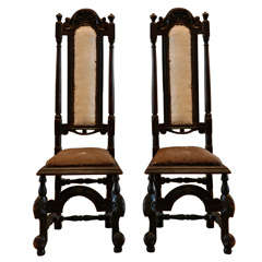 Pair Of Art Nouveau Hall Chairs , C 1890
