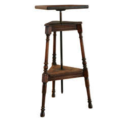 Antique A French Artists Pedestal In Dark French Oak