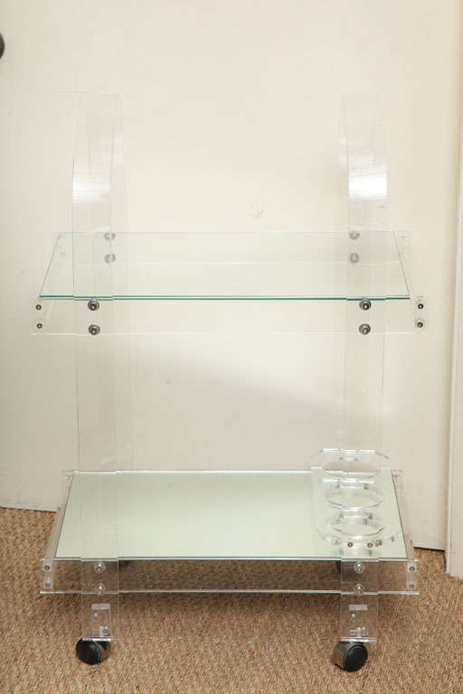 American Midcentury Lucite Bar Cart