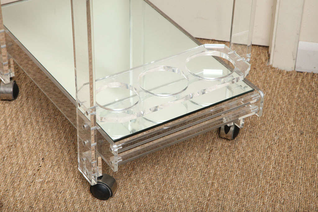 Late 20th Century Midcentury Lucite Bar Cart