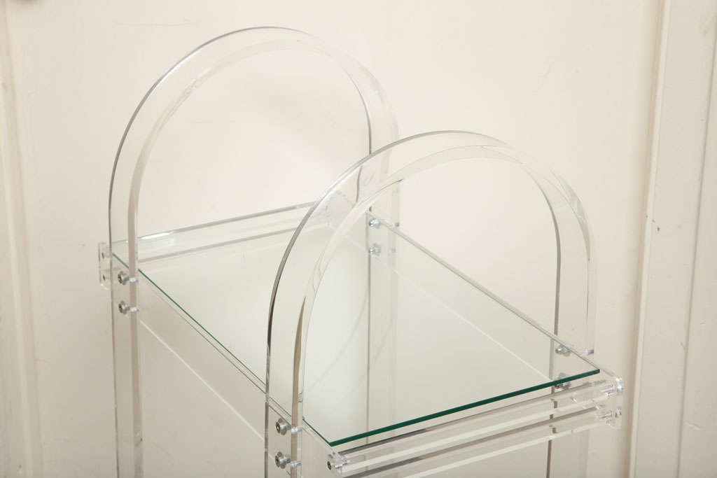 Mirror Midcentury Lucite Bar Cart