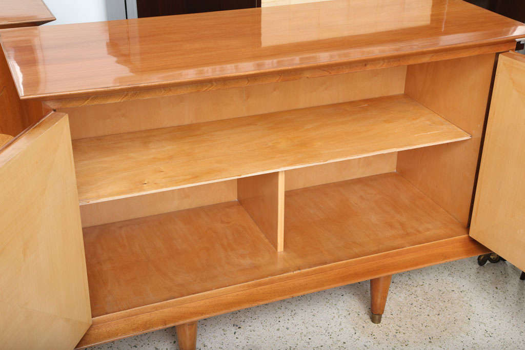 Fine Pair of Walnut and Inlaid Wood Two-Door Credenza, Luigi Scremin For Sale 2