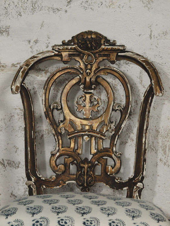 French Divine 19th c. Louis XV Giltwood Chair