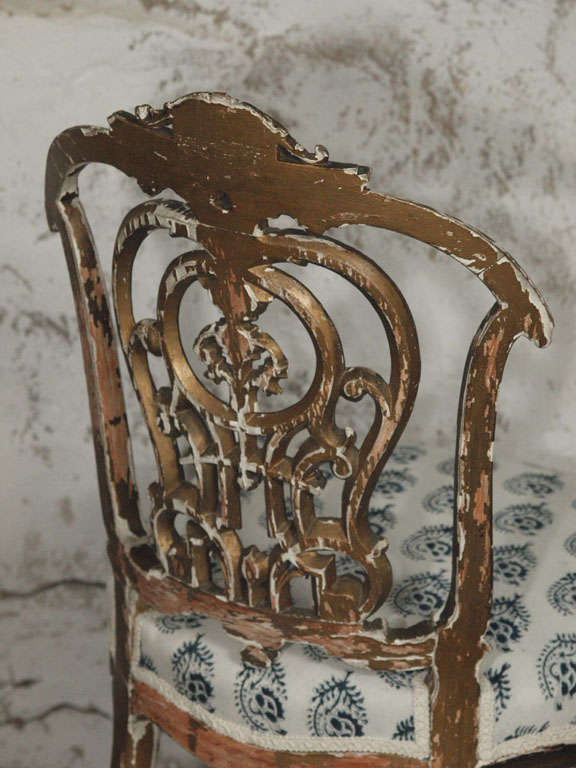 Divine 19th c. Louis XV Giltwood Chair 5