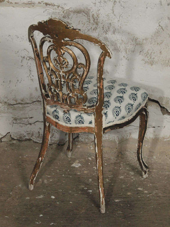 Divine 19th c. Louis XV Giltwood Chair 6