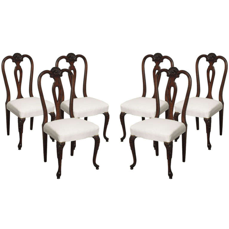 Six French Provincial Dining Chairs, White French Provincial Dining Chairs