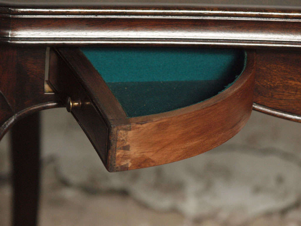 19th c. Walnut and Mahogany Louis XV Game or Card Table 1