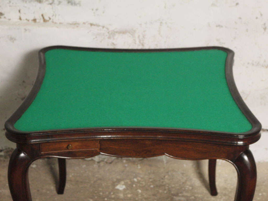 19th c. Walnut and Mahogany Louis XV Game or Card Table 3