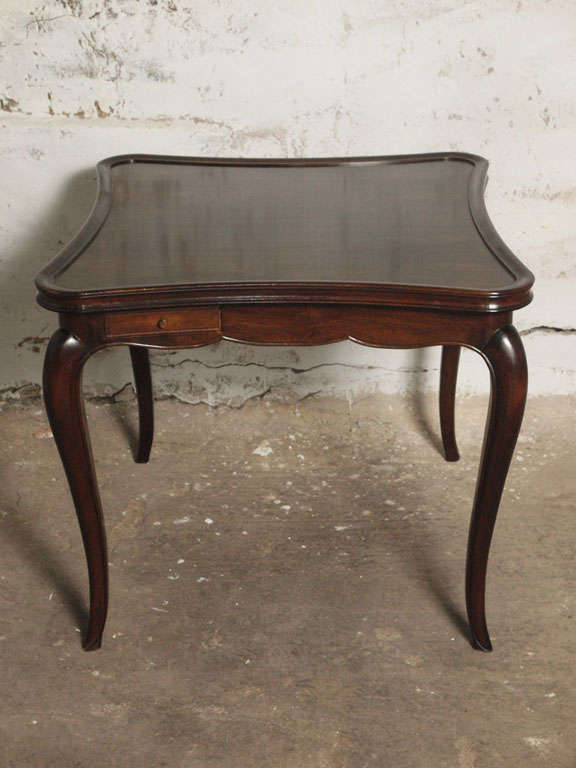 19th c. Walnut and Mahogany Louis XV Game or Card Table 6