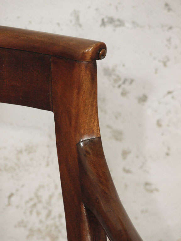 Extraordinary Pair of 19th c. Empire Walnut Armchairs 2