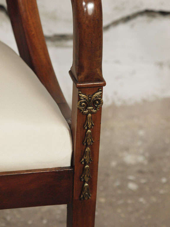 Extraordinary Pair of 19th c. Empire Walnut Armchairs 3